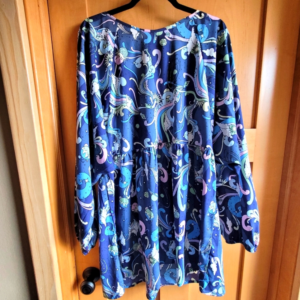 Daisy Street Bold Galaxy Print Dress - Picture 2 of 4